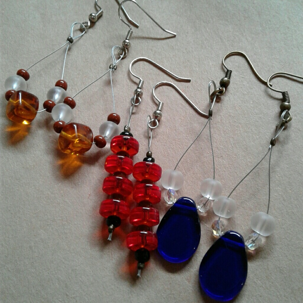 💖3 Pair Set 💖of Ladies Dangle Earrings - Picture 4 of 7
